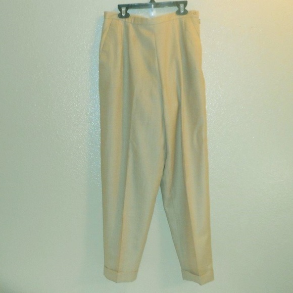vintage Talbots Petite tan wool slacks - Picture 1 of 4